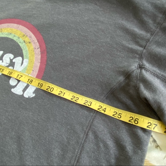 Wildfox Rainbow "Easy Does It" Oversized Grey Graphic Sweatshirt w MEASUREMENTS! - Picture 11 of 14